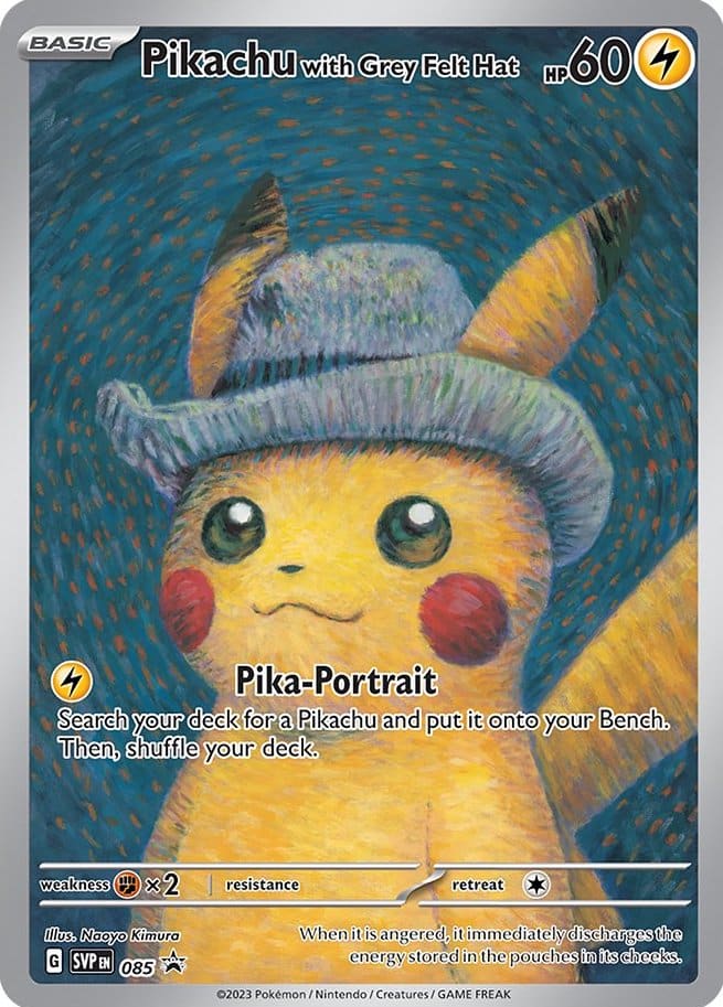 pikachu with grey felt hat ゴッホ ピカチュウ ５枚 - ポケモンカード