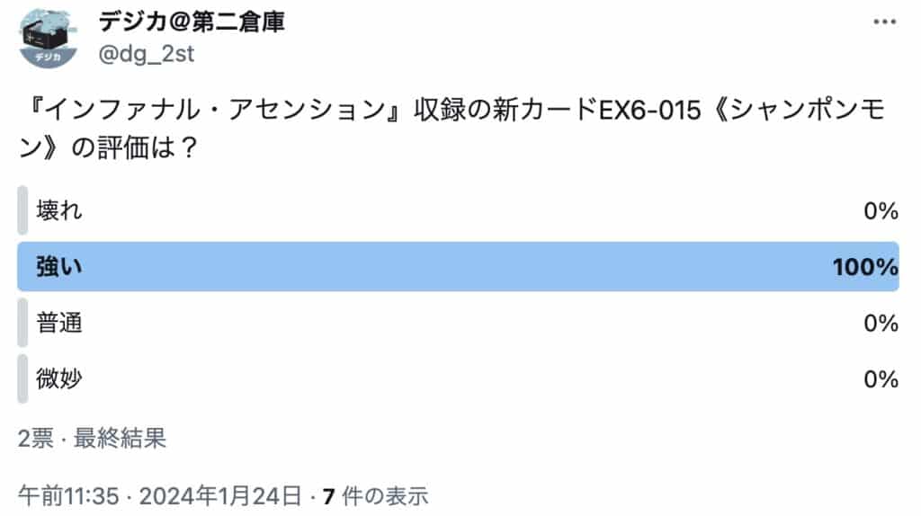 EX6-015《シャンポンモン》の評価：強い100%